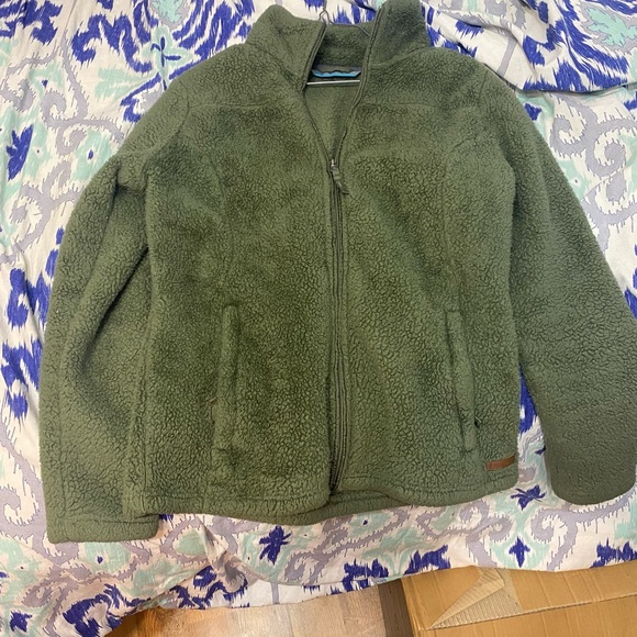 Free Country Jackets & Blazers - Free Country Green Fur Jacket